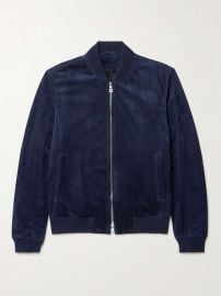 Mr P Suede Bomber Jacket in Blue at Mr Porter