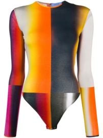 Mugler Colour Block Zip Back Bodysuit - Farfetch at Farfetch