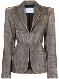 Mugler Corseted Checked Blazer at FWRD