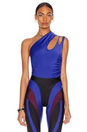 Mugler Cutout Bodysuit in Cobalt Blue  FWRD at Forward