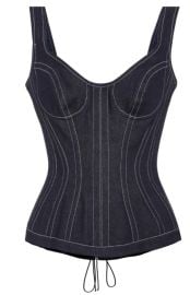 Mugler Denim Corset Bustier Top at Nordstrom