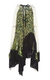 Mugler Fringed Printed Wrap Silk Dress In Multi at Moda Operandi