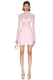 Mugler Laser Cut Corset Dress in Pink FWRD at Forward