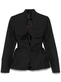 Mugler Pinstripe Sculptural Jacket Black at Farfetch