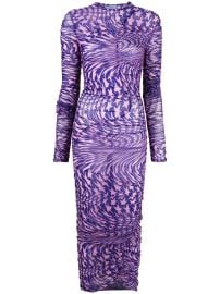 Mugler Star Mesh Midi Dress - at Farfetch