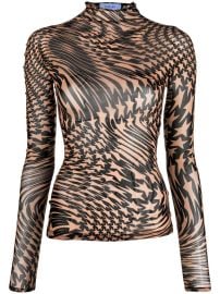 Mugler Star Mesh long-sleeve Top - at Farfetch