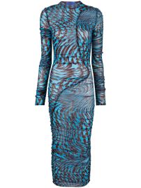 Mugler Star print ruched dress at Farfetch