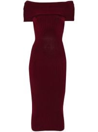 Mugler off-shoulder Knit Dress Red at Farfetch