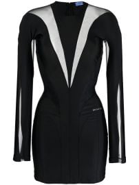 Mugler sheer-panel Mini Dress - at Farfetch