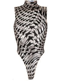 Mugler star-print Mesh Bodysuit - at Farfetch