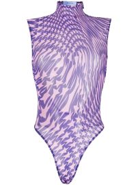 Mugler star-print Mesh Bodysuit - at Farfetch