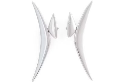 Mugler x H M Boomerang Earrings in silver at StockX