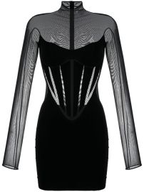 Mugler x Wolford semi-sheer Panelled Minidress - at Farfetch