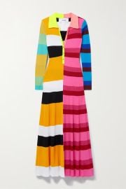 Multi Colorblock ribbed wool-blend maxi dress CHRISTOPHER JOHN ROGERS NET-A-PORTER at Net a Porter