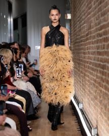 Multi Feather Embroidery High Waist Skirt at Lapointe