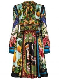 Multi-Fruit Printed Silk Shirtdress by Dolce Gabbana at Farfetch