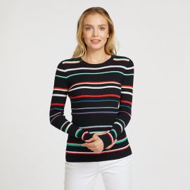 Multi Stripe Rainbow Sweater at Autumn Cashmere