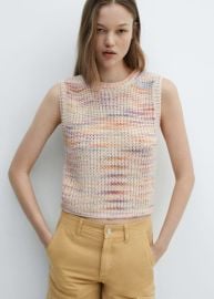 Multi-coloured knitted vest - Woman MANGO USA at Mango