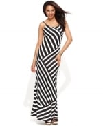 Multi directional striped maxi dress at Macys