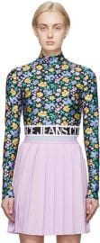 Multicolor Floral Cropped Turtleneck by Versace Jeans Couture on Sale at Ssense