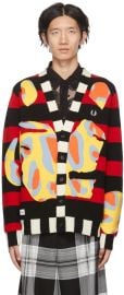 Multicolor Fred Perry Edition Striped Intarsia Cardigan by Charles Jeffrey Loverboy on Sale at Ssense