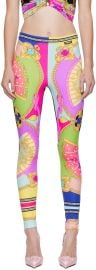 Multicolor I Ventagli Leggings by Versace on Sale at Ssense