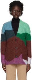 Multicolor Intarsia Wave Cardigan by Vince on Sale at Ssense