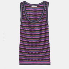 Multicolored stripe knit top by Zara at Zara