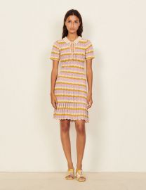 Multicoloured Crochet Polo Dress at Sandro