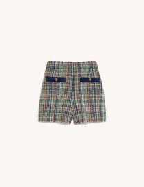 Multicoloured tweed shorts at Sandro