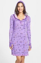 Munki Munki Hooded Henley Sleep Shirt at Nordstrom