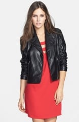 Mural Quilted Shoulder Faux Leather Moto Jacket at Nordstrom