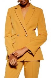 Mustard Double breasted blazer at Topshop