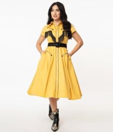 Mustard Madeline Swing Dress at Unique Vintage