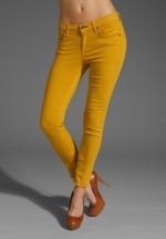 Mustard jeans from Parks and Rec at Revolve