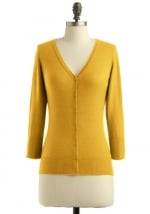 Mustard yellow cardigan like Zoes at Modcloth