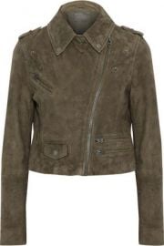 Muubaa Cropped Suede Biker Jacket at The Outnet