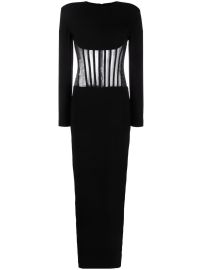 MxF4not sheer-panel long-sleeve Dress - at Farfetch