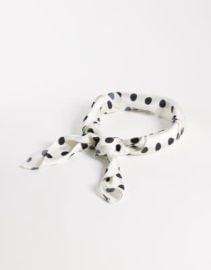 My Accessories polka dot satin bandana in cream and white at ASOS
