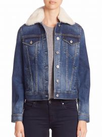 Mya Shearling Collar Denim Jacket at Saks off 5th