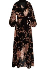 Myla - Kensington Gardens floral-print devor  -velvet robe at Net A Porter