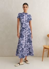 Mystic Floral Print Cap Sleeve Maxi Dress MEEM PurpleNavy at Me and Em