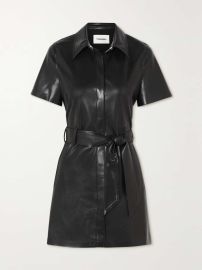 NANUSHKA Halli belted vegan leather mini shirt dress NET-A-PORTER at Net a Porter