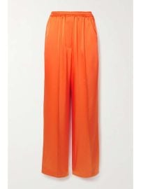 NANUSHKA Millo pleated satin track pants NET-A-PORTER at Net a Porter