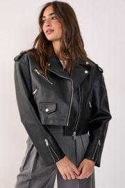NASTY GAL Faux Leather Boxy Biker at Nordstrom