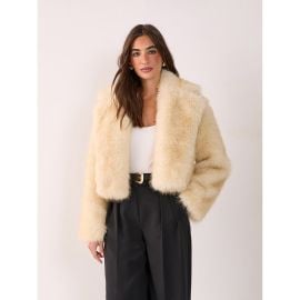 NASTY GAL Tipped Faux Fur Crop Jacket at Nordstrom