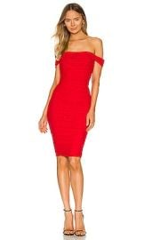 NBD Faye Midi Dress in Dark Red at Revolve