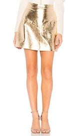 NBD Maanasa Leather Skirt in Gold from Revolve com at Revolve