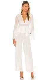 NBD Tyde Jumpsuit in White Stripe at Revolve