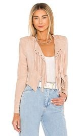 NBD Tyler Fringe Jacket in Blush Nude at Revolve